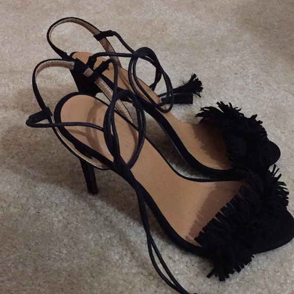 EUC Charlotte Russe open toe lace up pump. Sz 10 - Picture 3 of 5